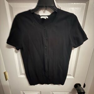 Black Short Sleeve Cardigan